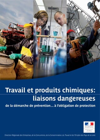 Travail et produits chimiques:
          liaisons dangereuses
de la démarche de prévention… à l’obligation de protection




Direction Régionale des Entreprises, de la Concurrence, de la Consommation, du Travail et de l’Emploi des Pays de la Loire
 