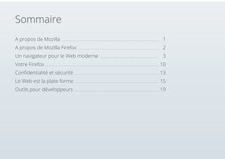 Sommaire
A propos de Mozilla ................................................................................................
