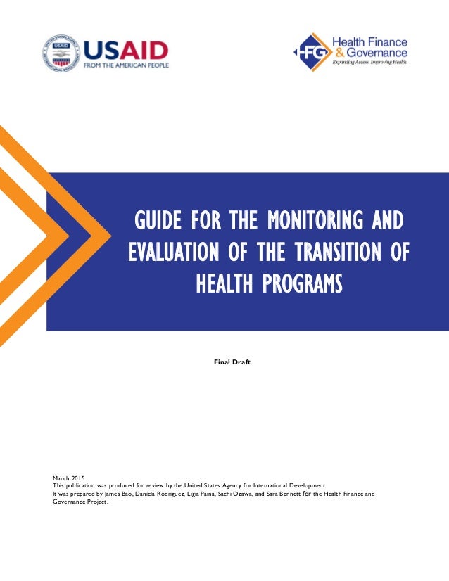 Guide For The Monitoring And Evaluation Of The Transition Of - 