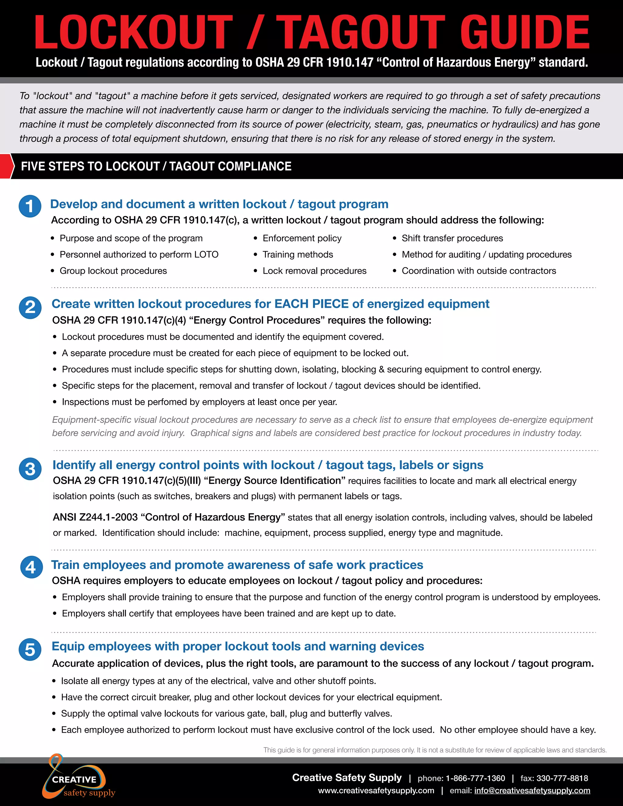 Guide lockout-tagout information and products | PDF | Business and Finance
