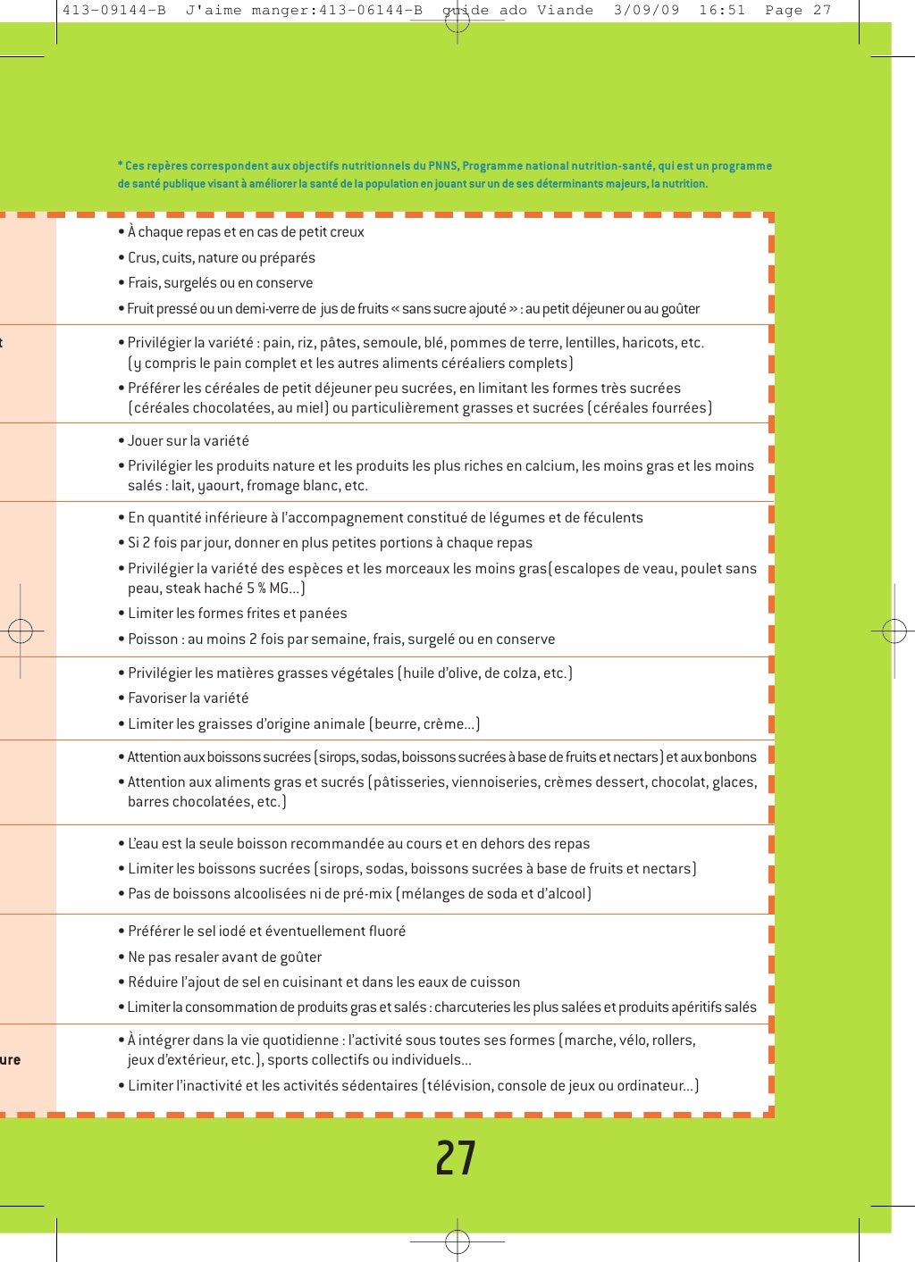 Guide Nutrition Pour Ados