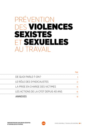 PRÉVENTION DES VIOLENCES SEXISTES
ET SEXUELLES AU TRAVAIL
	 VIVRE ENSEMBLE, TRAVAILLER ENSEMBLE 3
			 Page
DE QUOI PARLE-T...