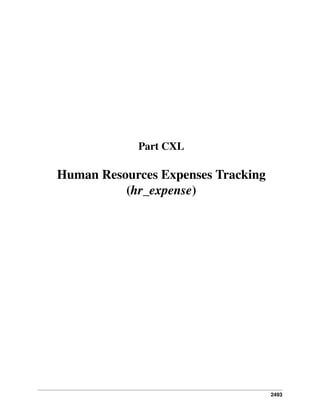 2493
Part CXL
Human Resources Expenses Tracking
(hr_expense)
 