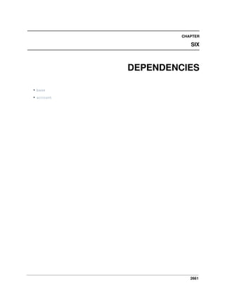 2661
CHAPTER
SIX
DEPENDENCIES
• base
• account
 