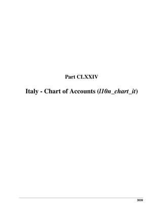 3039
Part CLXXIV
Italy - Chart of Accounts (l10n_chart_it)
 