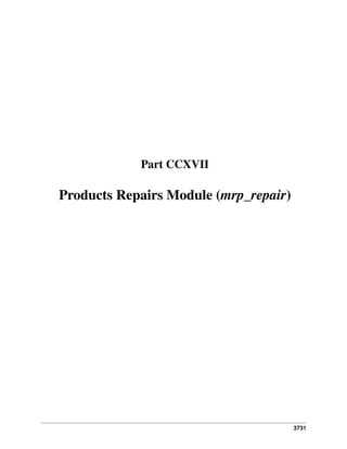 3731
Part CCXVII
Products Repairs Module (mrp_repair)
 