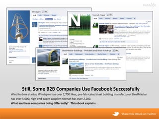 Still, Some B2B Companies Use Facebook Successfully
Wind turbine startup Windspire has over 2,700 likes; pre-fabricated st...