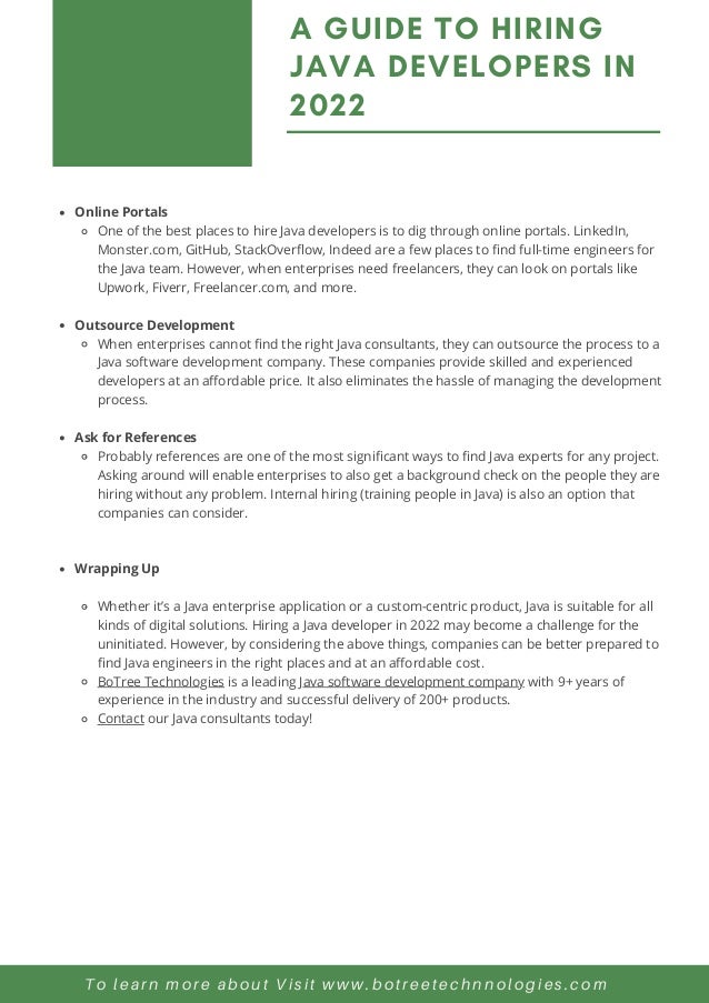 A Guide to Hiring Java Developers in 2022 | PDF