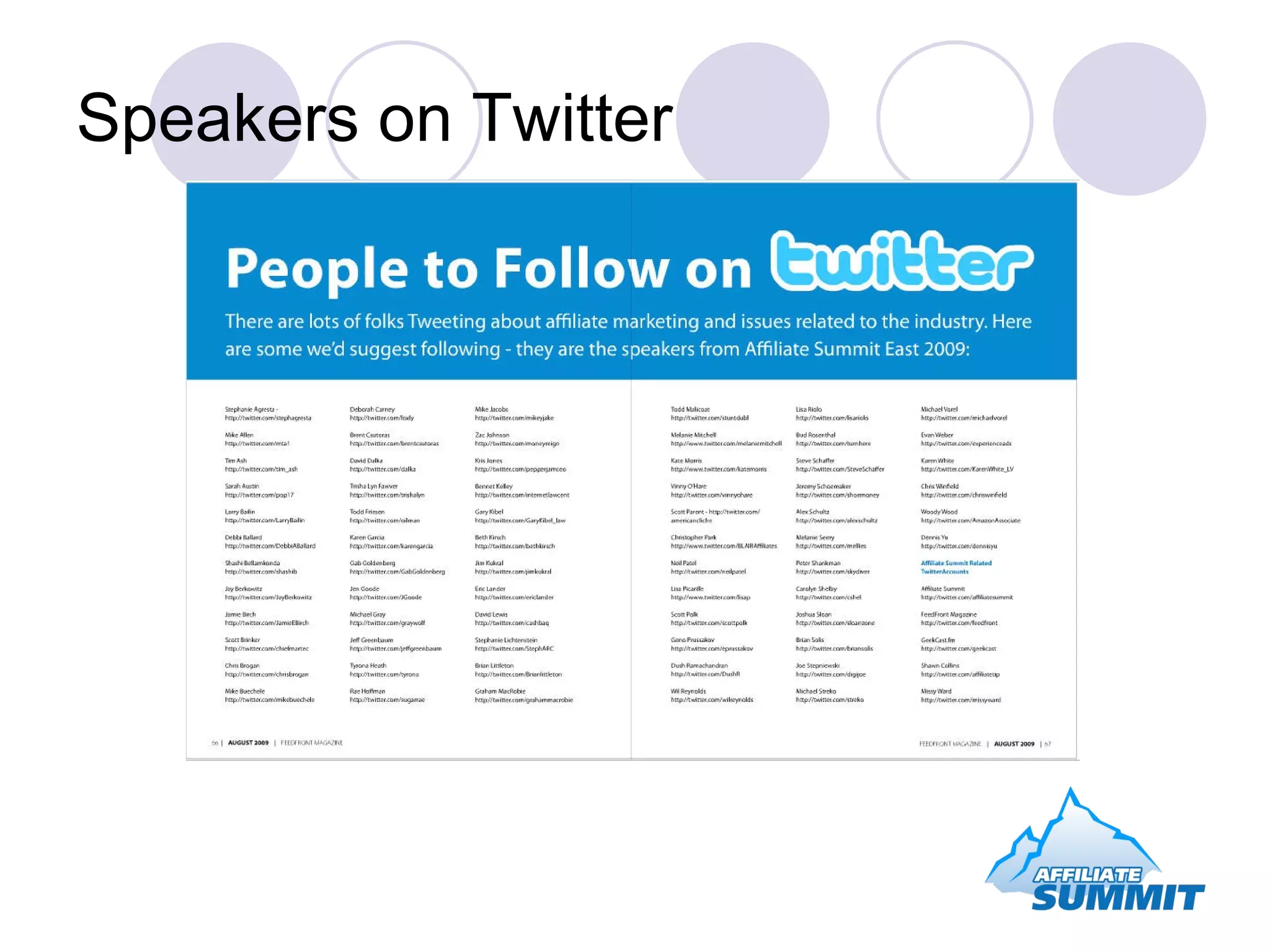 Speakers on Twitter 