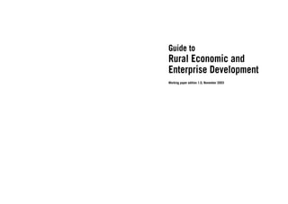Guide to Rural Economic and Enterprise Development | PDF