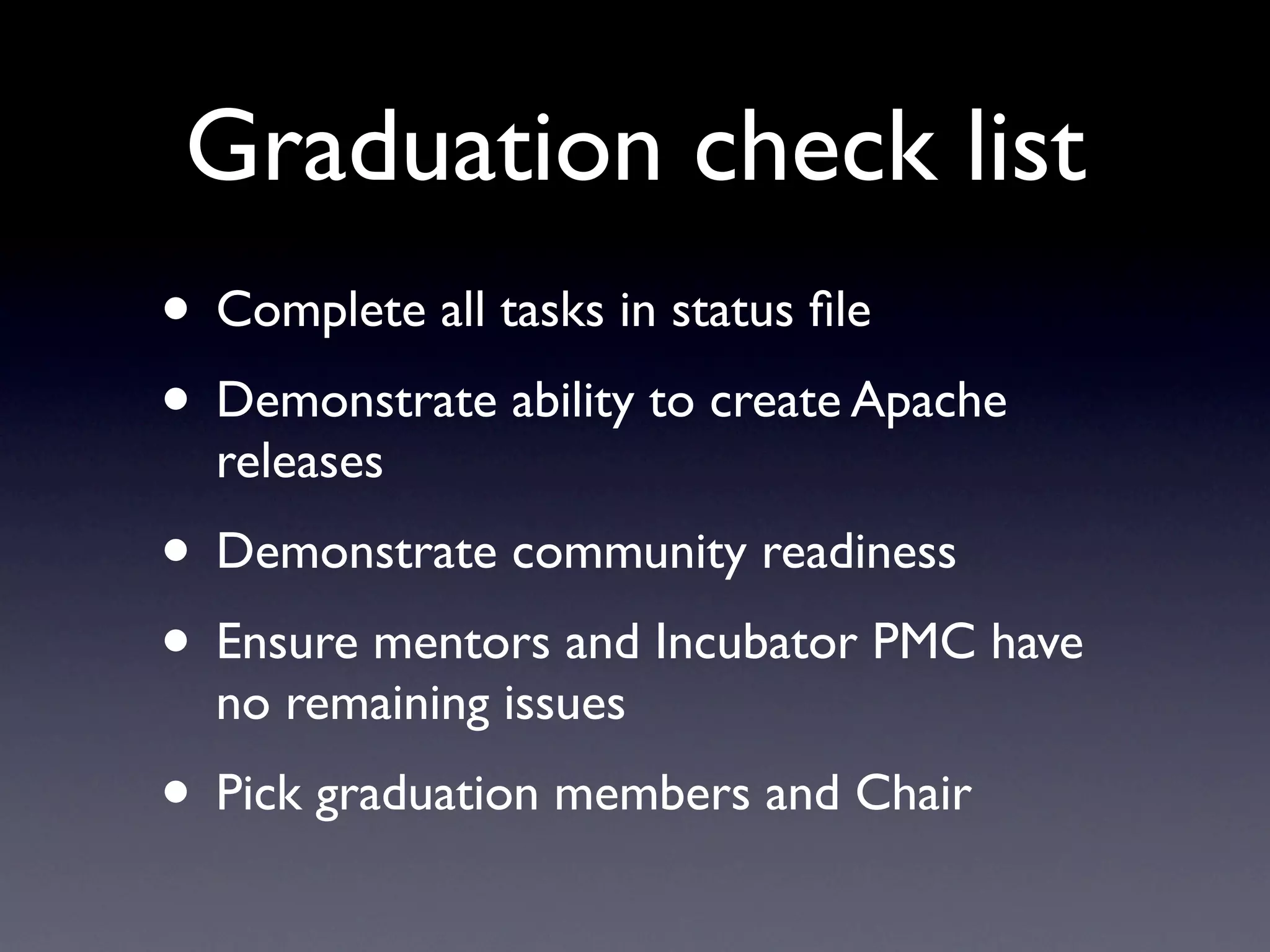 Guide To Successful Graduation at Apache