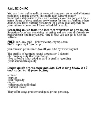 Guide To Your Pc Hardware,Software,P2p,Game Emulators