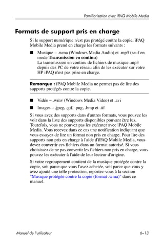 Guide utilisateur IPAQ 3715