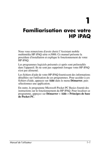 Guide utilisateur IPAQ 3715