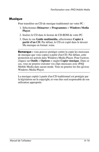 Guide utilisateur IPAQ 3715