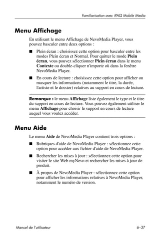 Guide utilisateur IPAQ 3715