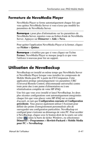 Guide utilisateur IPAQ 3715