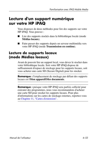 Guide utilisateur IPAQ 3715