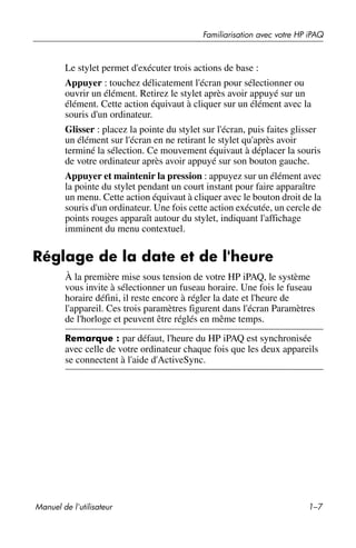 Guide utilisateur IPAQ 3715