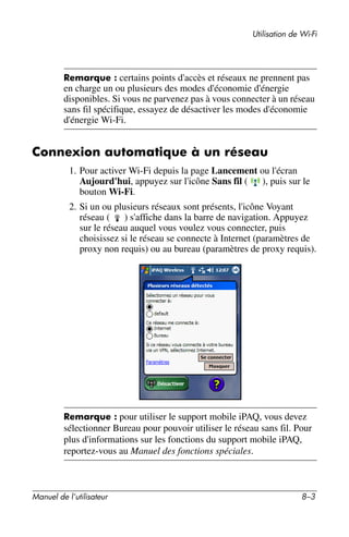 Guide utilisateur IPAQ 3715