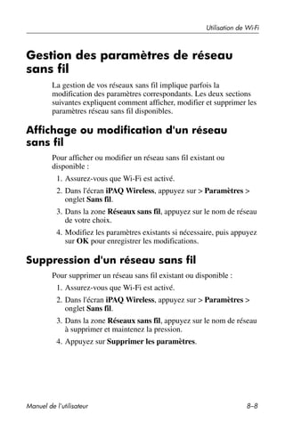 Guide utilisateur IPAQ 3715