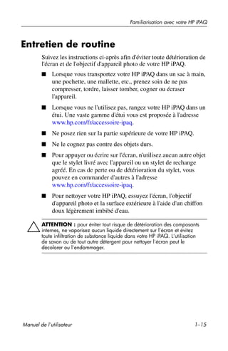 Guide utilisateur IPAQ 3715