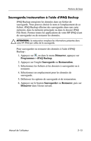 Guide utilisateur IPAQ 3715