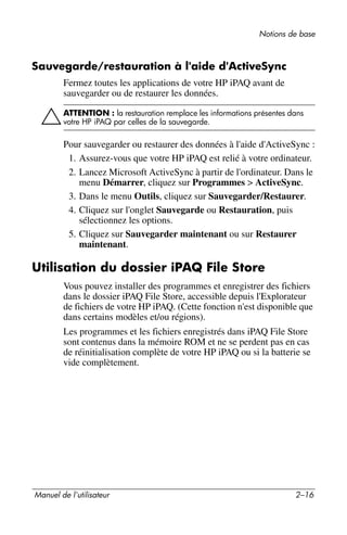 Guide utilisateur IPAQ 3715