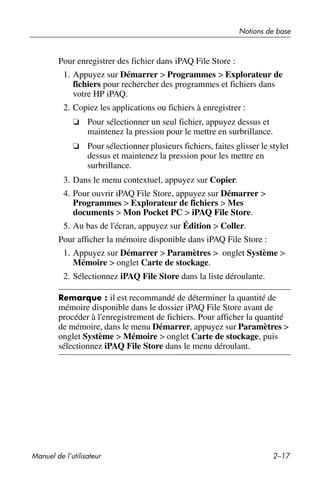 Guide utilisateur IPAQ 3715