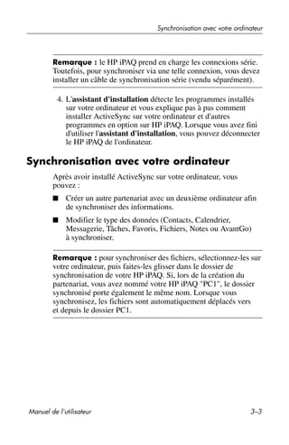 Guide utilisateur IPAQ 3715