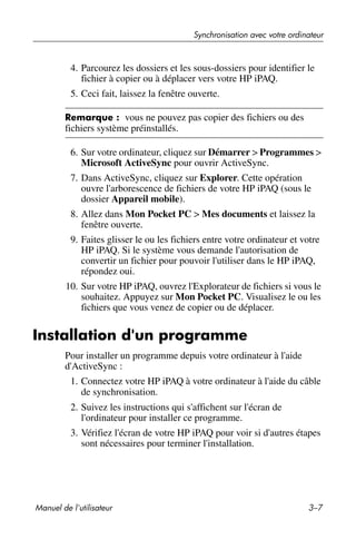 Guide utilisateur IPAQ 3715