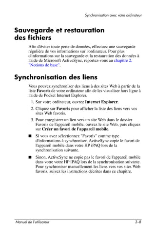 Guide utilisateur IPAQ 3715