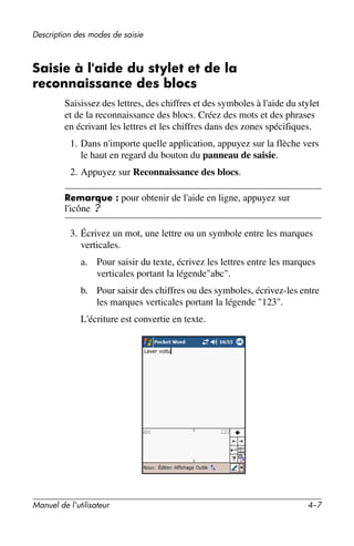 Guide utilisateur IPAQ 3715
