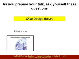 TIPS: Preparing slides for an oral presentation