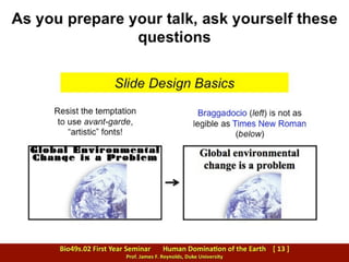 TIPS: Preparing slides for an oral presentation