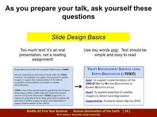 TIPS: Preparing slides for an oral presentation
