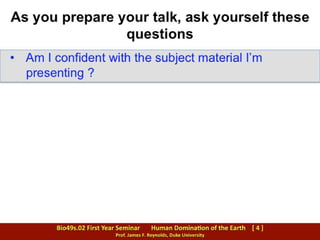 TIPS: Preparing slides for an oral presentation