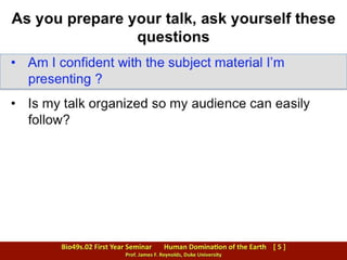 TIPS: Preparing slides for an oral presentation