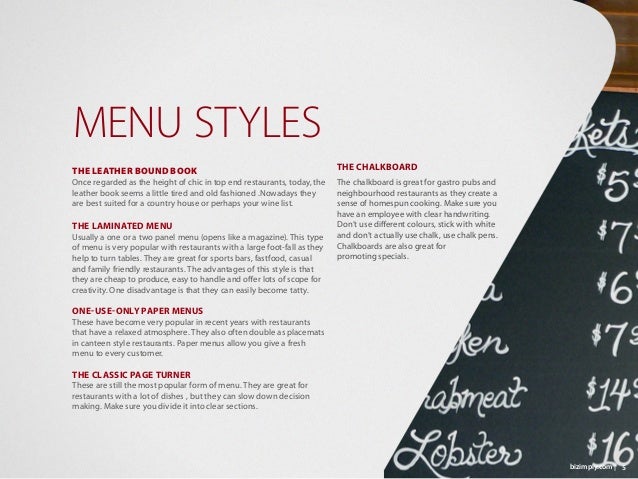 make restaurant menu