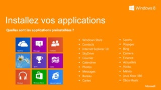Installez vos applications
Quelles sont les applications préinstallées ?
 