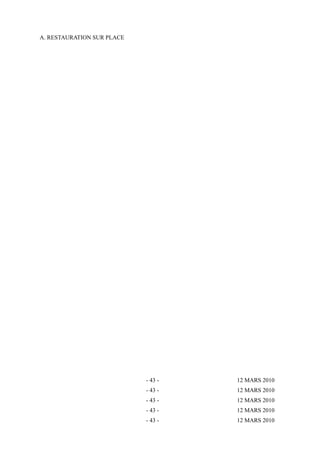 A. RESTAURATION SUR PLACE 
- 43 - 12 MARS 2010 
- 43 - 12 MARS 2010 
- 43 - 12 MARS 2010 
- 43 - 12 MARS 2010 
- 43 - 12 MARS 2010 
 