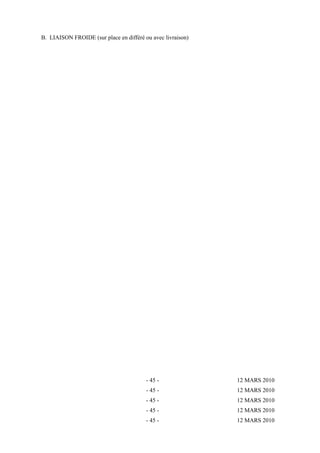 B. LIAISON FROIDE (sur place en différé ou avec livraison) 
- 45 - 12 MARS 2010 
- 45 - 12 MARS 2010 
- 45 - 12 MARS 2010 
- 45 - 12 MARS 2010 
- 45 - 12 MARS 2010 
 