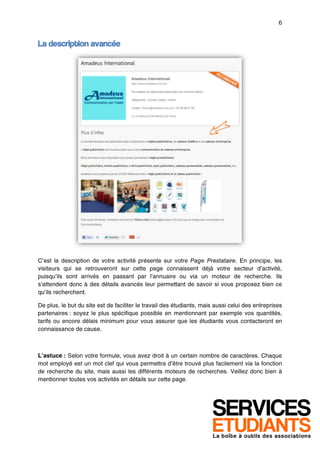 La description avancée
 