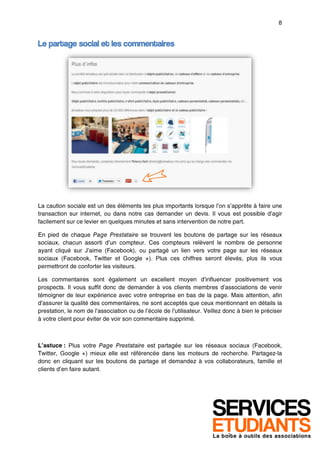 Le partage social et les commentaires
 