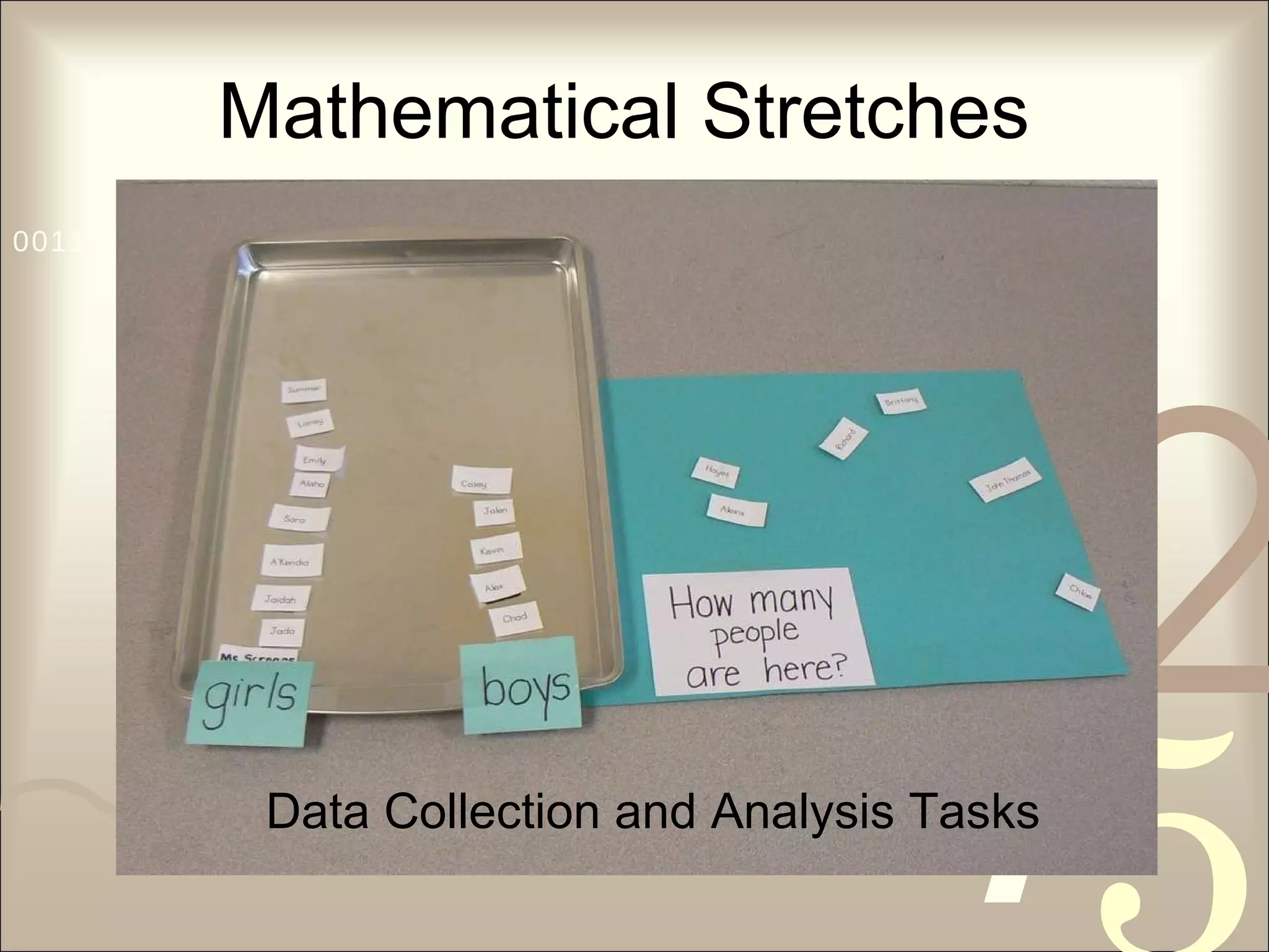 Mathematical Stretches Data Collection and Analysis Tasks 