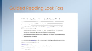 Guided Reading Look Fors 
 