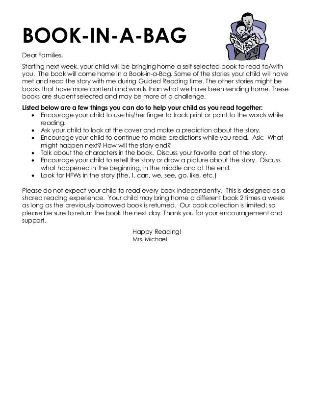 Take Home Literacy Bag Parent Letter Take Home Literacy Bag Parent Letter
