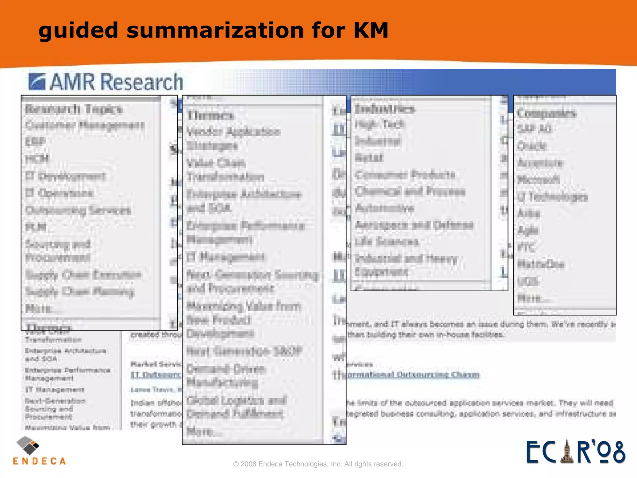 guided summarization for KM 