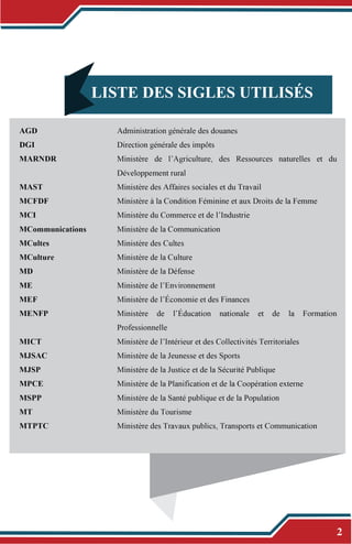 LISTE DES SIGLES UTILISÉS
2
 