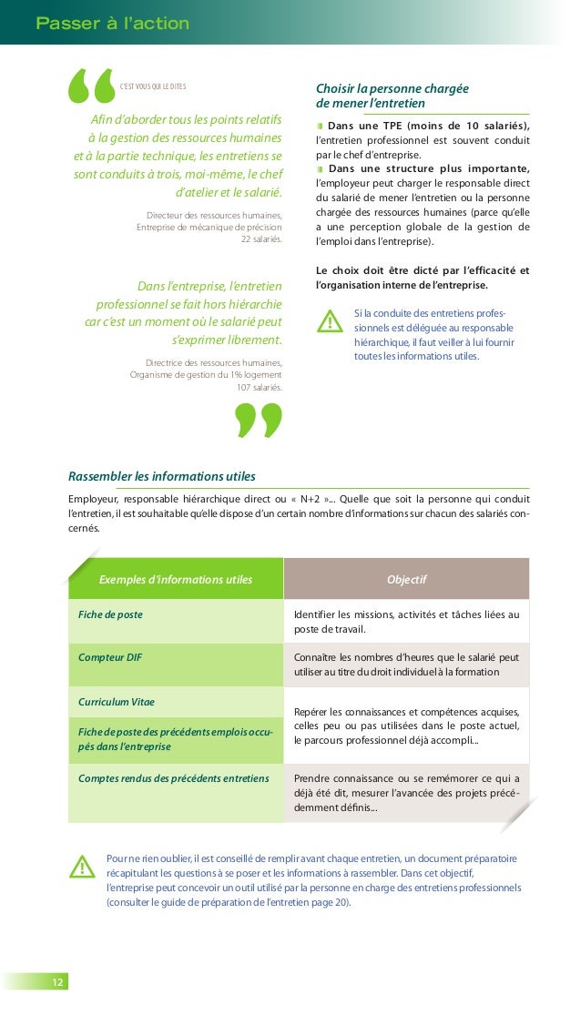 Guide entretien professionnel  Opcalia  2014